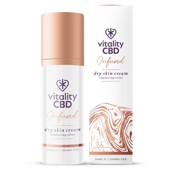 Vitality CBD Infused 200mg CBD Dry Skin Cream 50ml - 1