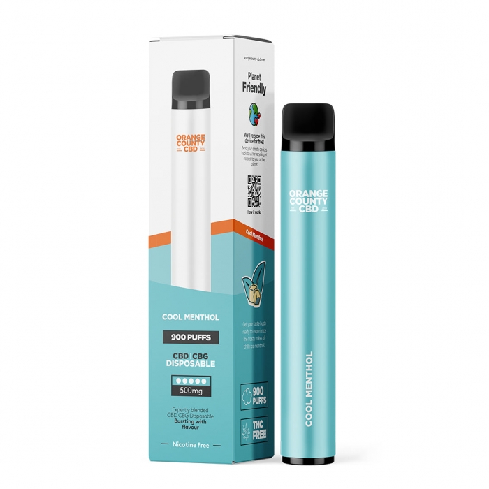 Cool Menthol Vape Pen 500mg CBD+CBG...